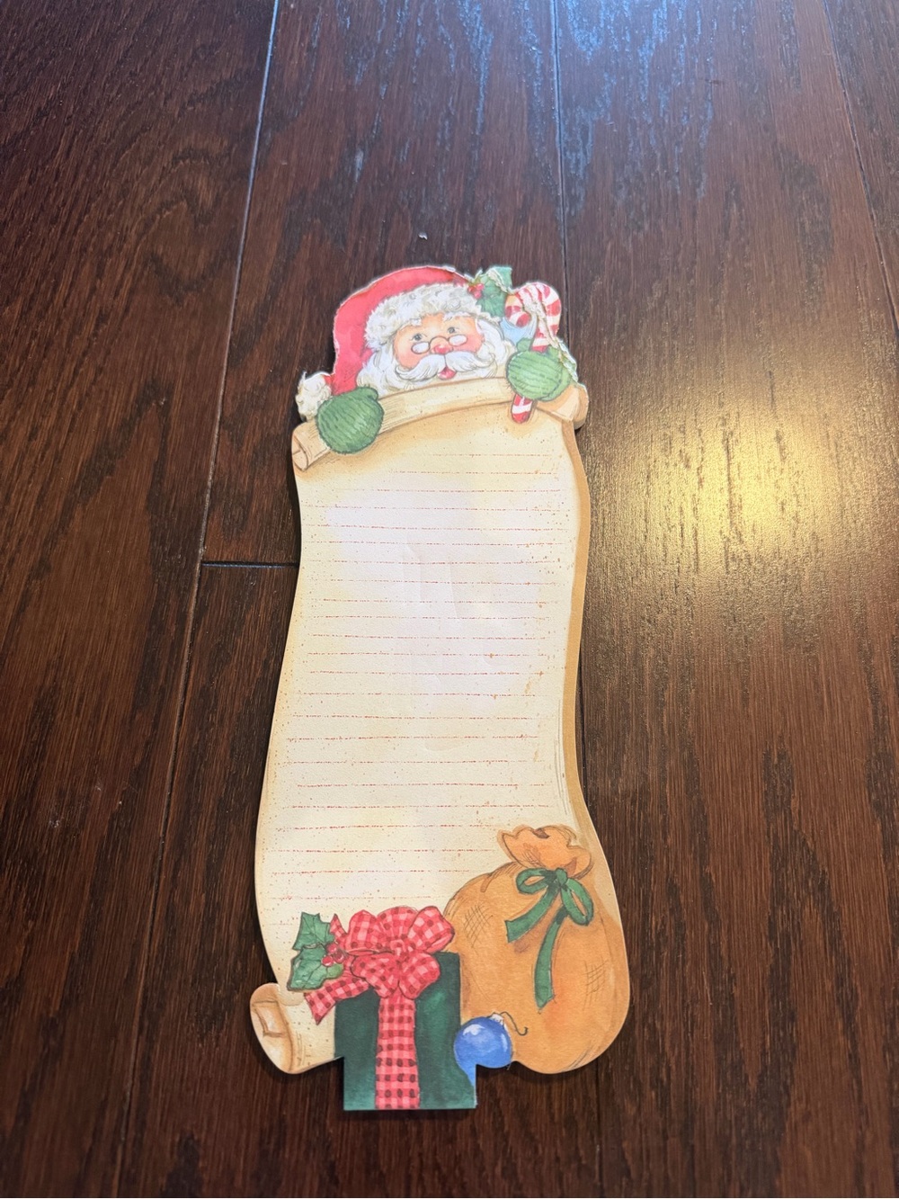 Holiday Santa Notepad Set with Red Ribbon and Pen - Picture 3 of 5
